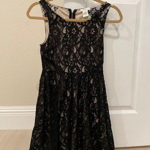 BCNU XS Black Lace Over Beige Lace Dress